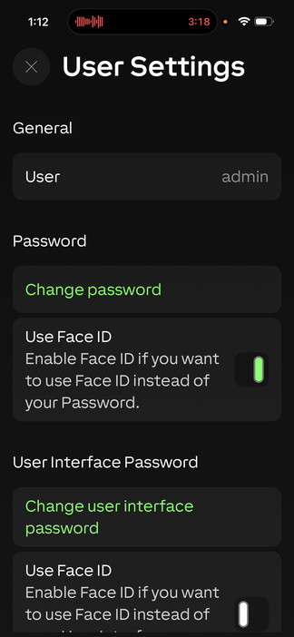 Loxone app: Finish on their device