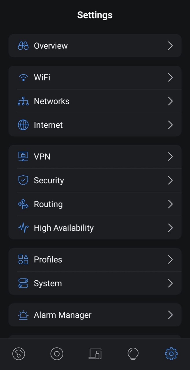 UniFi app: Open WiFi settings